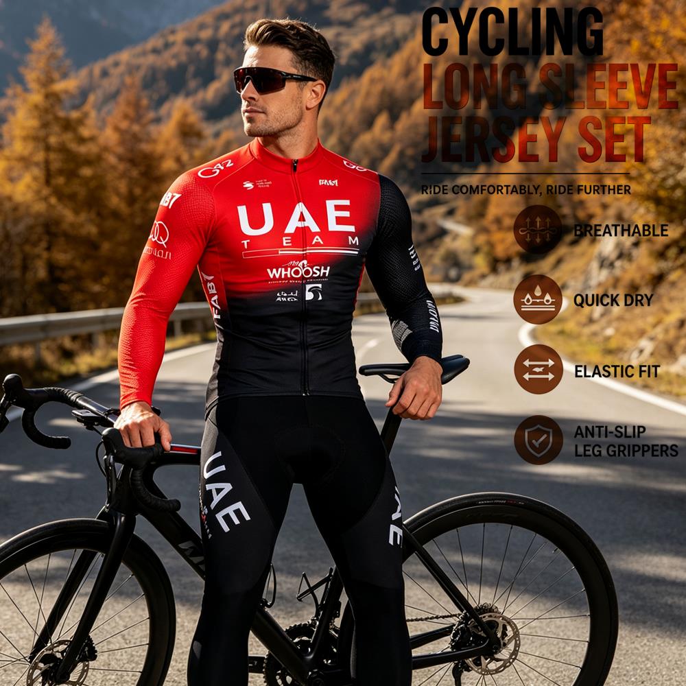 Cycling Commuter Trousers - Set Jersey Bersepeda Lengan Panjang Musim