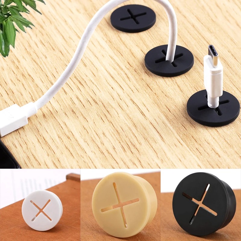 Cable Lock Flexible - 5 Buah Penutup Lubang Kabel Bulat
