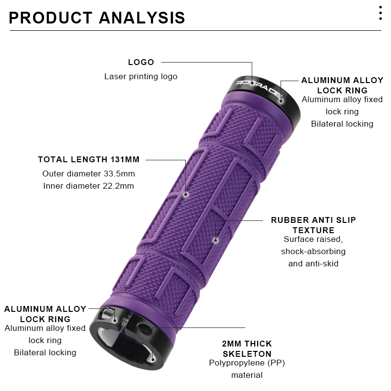 Grip Sepeda RIDERACE, Anti-Sel - Commuter Bike Lock ulasan dan harga